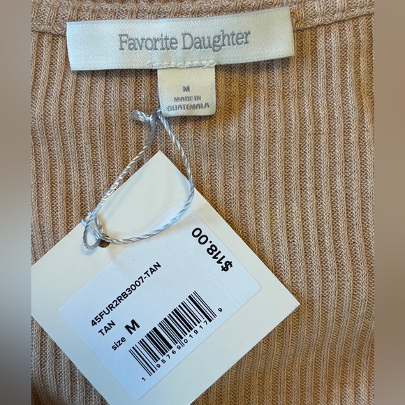NWT Favorite Daughter Rib Bustier Top Medium Tan Ribbed Fabric Corset Style - Picture 7 of 8